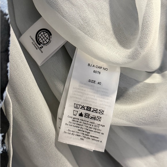 GANNI Georgette Long Sleeve Blue Leopard Print Dress EU 40 - Picture 5 of 8